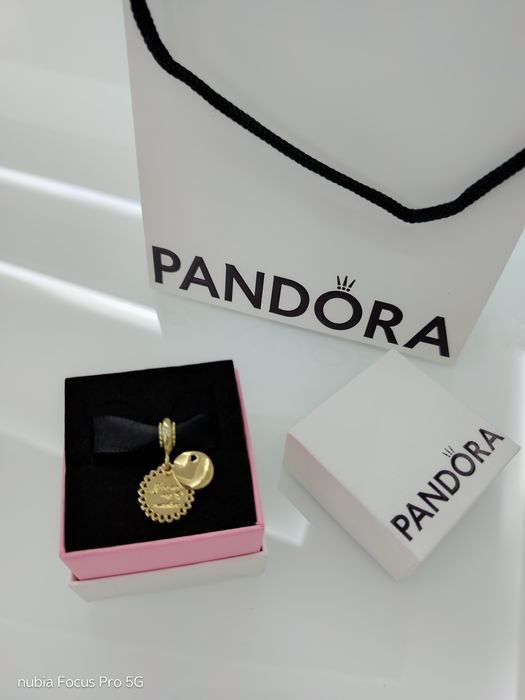Pandora charms serce słoneczko