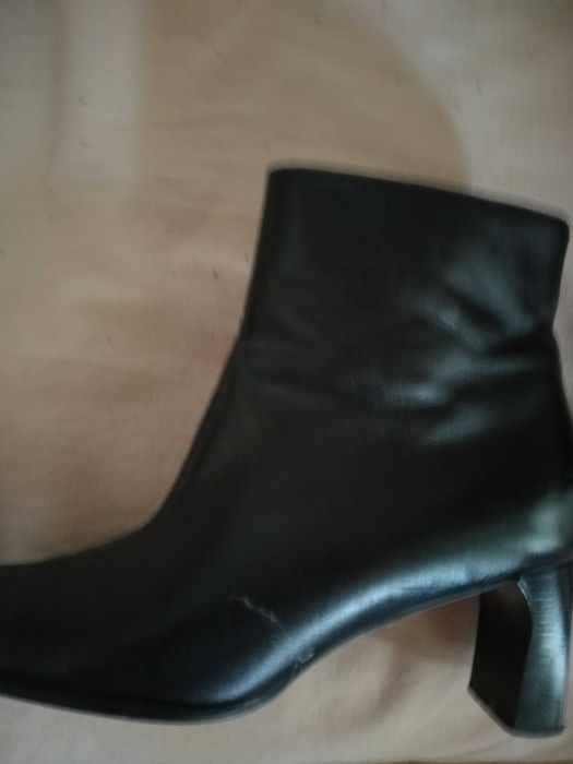 Buty botki ecco czarne skóra