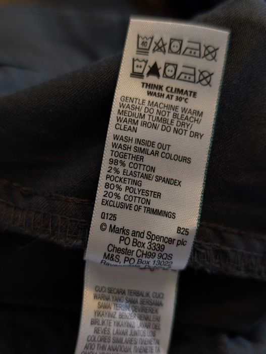 Spodnie bawełniane męskie M&S