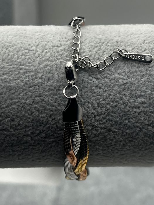 Pulseira Tricolor Luxo • Aço Inoxidável Banho Ouro 18k