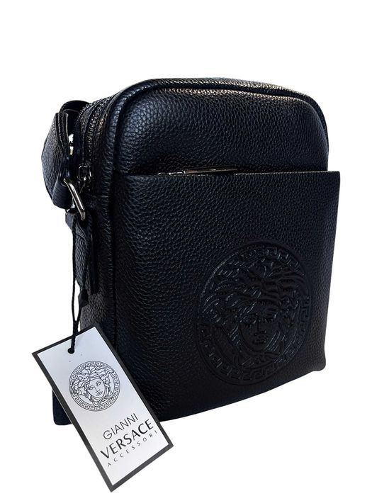 Кожаная сумка Versace, GUCCI  мужская сумка из Натурально кожи