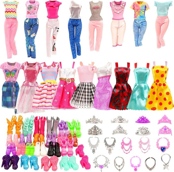 Ubranka dla lalki Barbie Ciuszki Sukienki Buty 2 zestawy