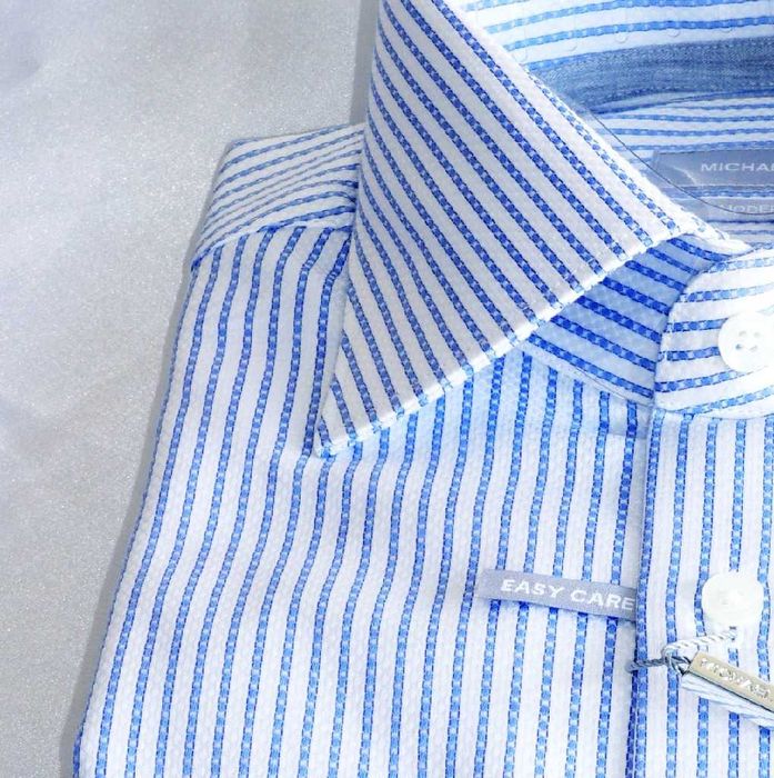 Michael Kors  koszula S/M 38 non iron 2-ply biała prążek ck stenstroms