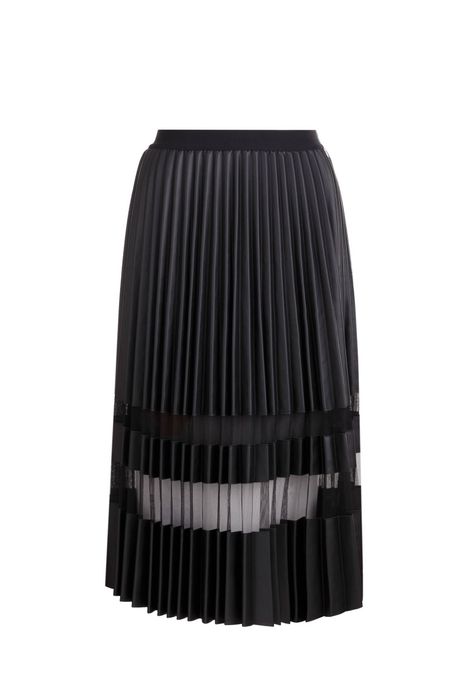 Плісована спідниця міді MY TWIN (Twinset) з екошкіри та сітки