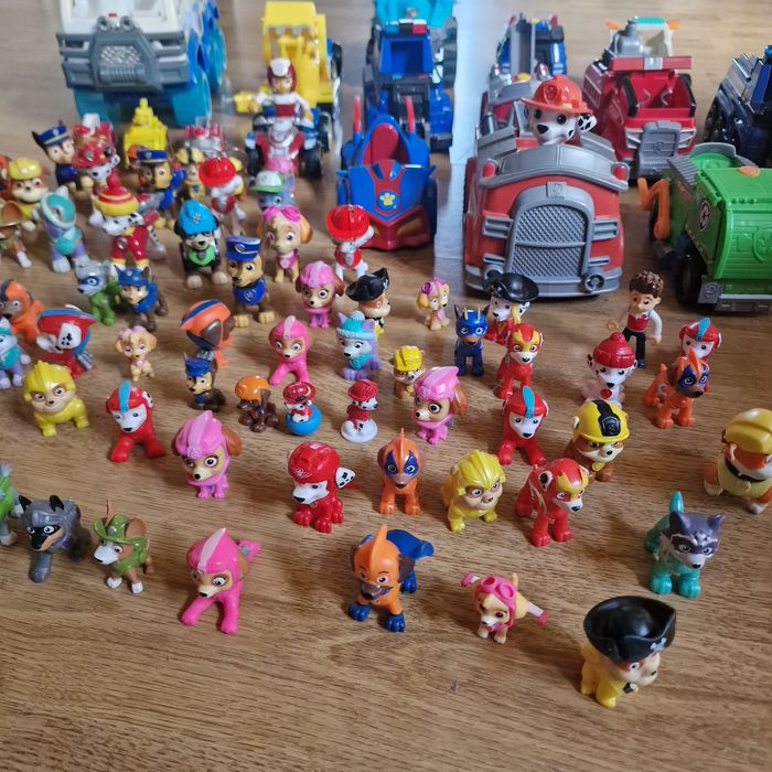 PSI PATROL wielki zestaw auta pojazdy figurki prawie 100 części