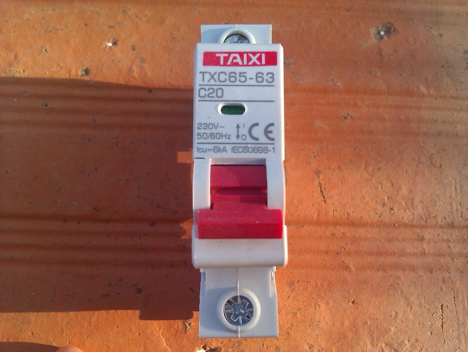 Disjuntor elétrico TAIXI, 16A/20A, uso doméstico ou industrial, 1 polo