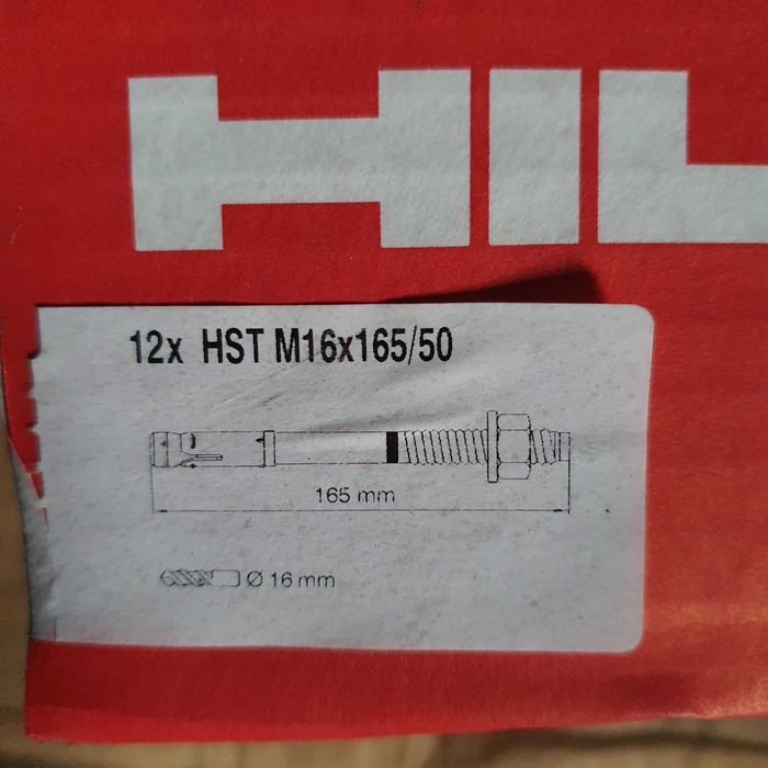 Анкер клин Hilti HST M20х200, 16x215, 16х165, 12х185, HSA M20х170