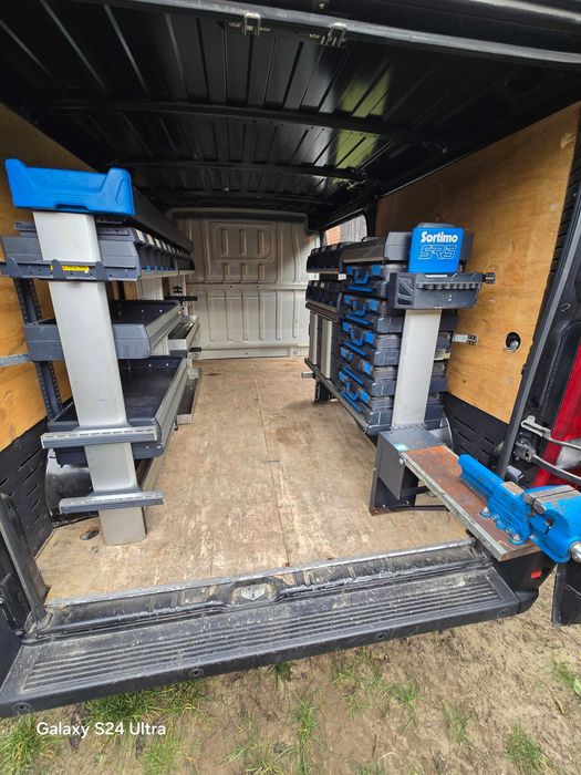 2x Duża zabudowa SORTIMO SR5 regał półki organizery szuflady imadło!