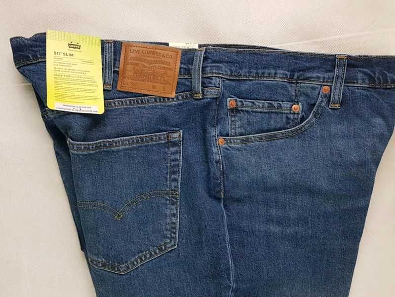 Jeansy Levi's 511 męskie Slim Big&Tall nowe Levisy oryg. duże -W44/L34