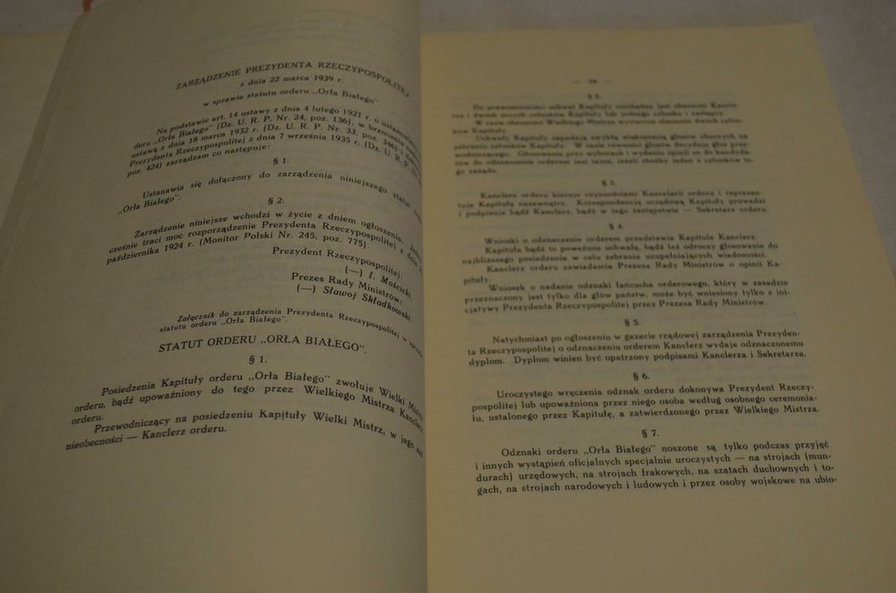 Order Orła Białego, reprint z 1939 r. Stanisław Łoza