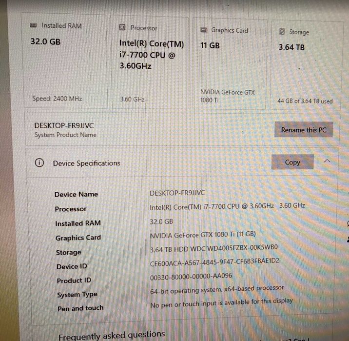 Комп’ютер, системний блок  i7 7700 / GTX 1080 Ti / 32 ГБ / 4 ТБ