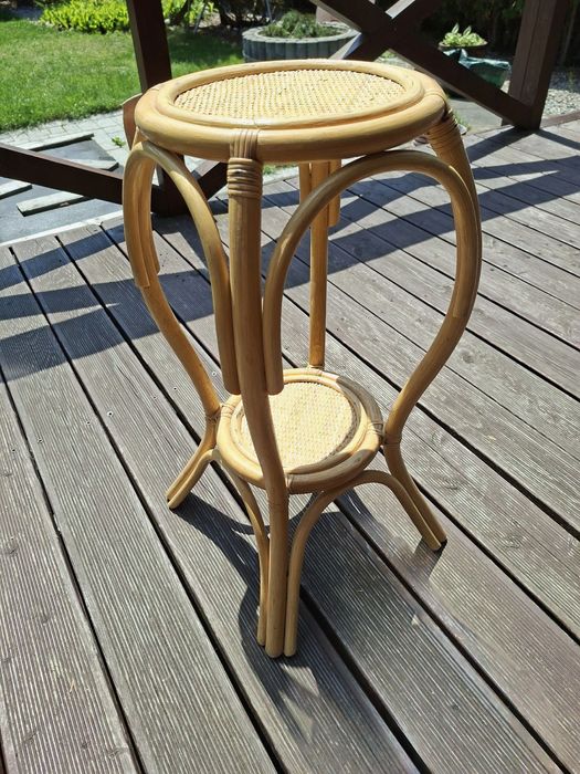 Kwietnik stolik rattanowy vintage