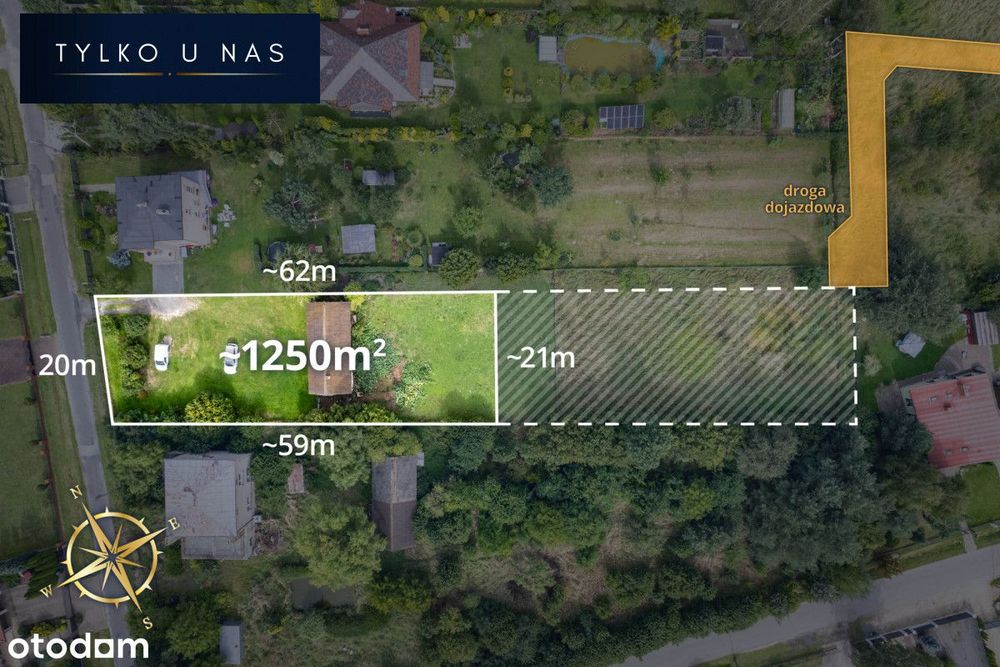 Działka do sprzedaży 1250 m² Huta Stara B