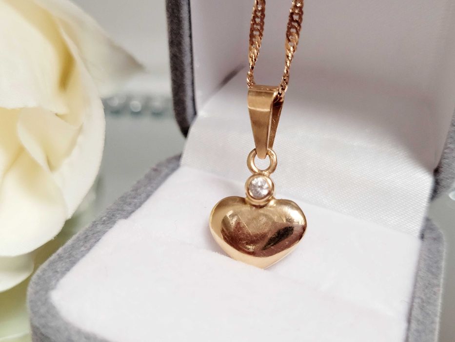 Śliczna zawieszka serce z cyrkonią 585 okazja !!!