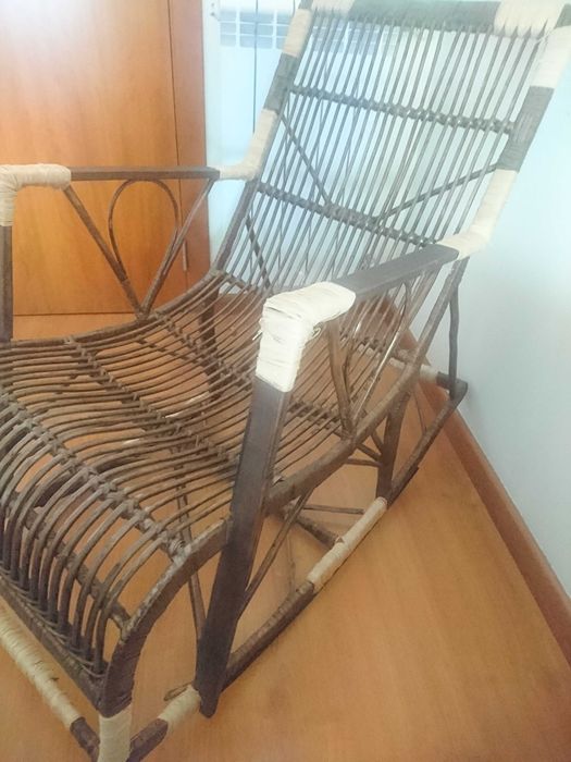 Cadeira baloiço bambu