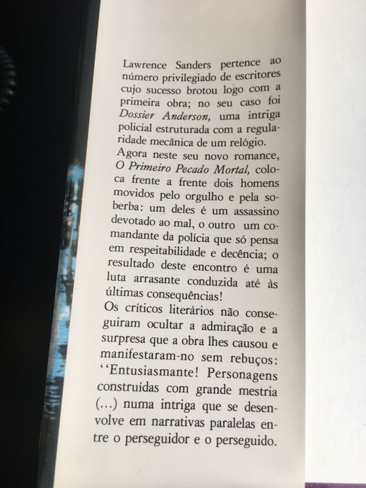 O primeiro pecado mortal, Lawrence Sanders