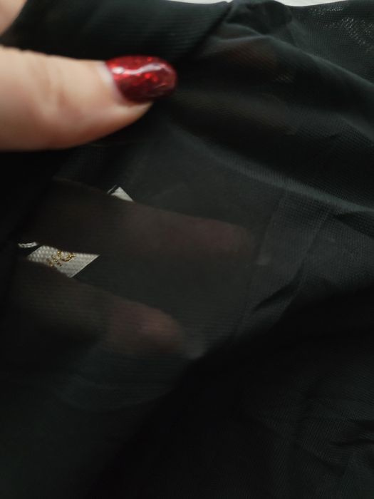 Czarne body siatka z marszczeniem s/m