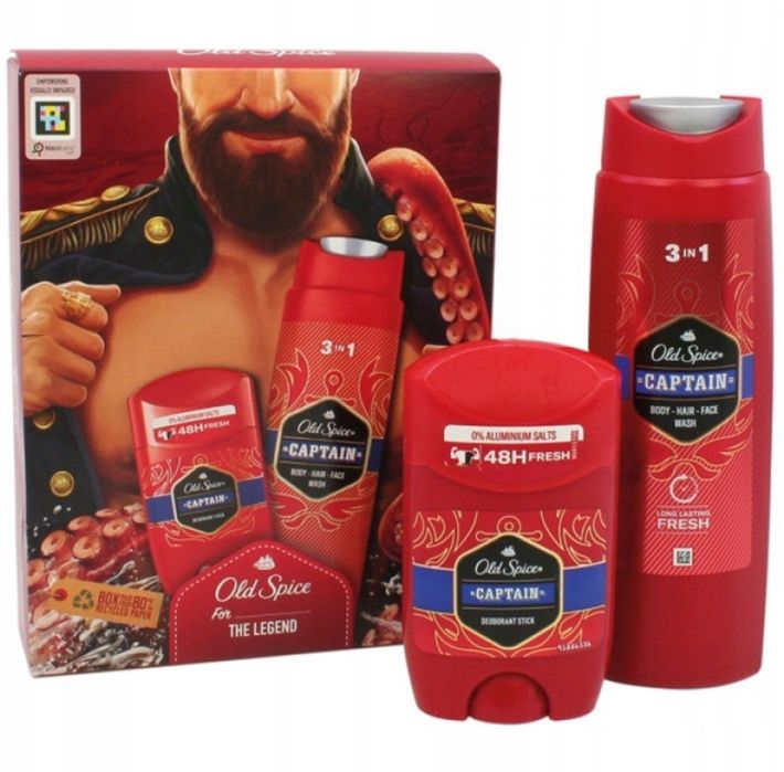 Old Spice Dark Captain zestaw żel/szampon 3w1 + deo