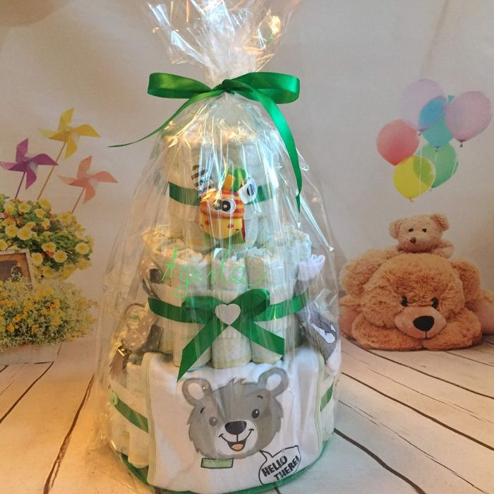 Tort- pociąg lokomotywa z pieluszek Pampers+zabawka, chrzest,narodziny