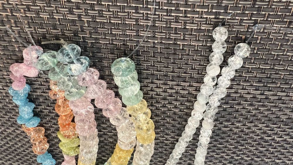 lote 221 pedras naturais/fiadas (semi-preciosas) quartzo Cristal crack