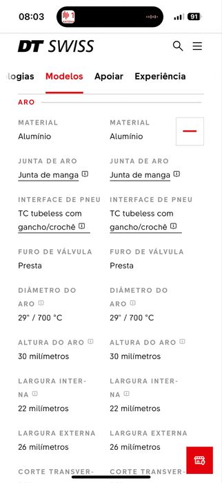 Rodas DT SWISS 30mm disco 11/12V