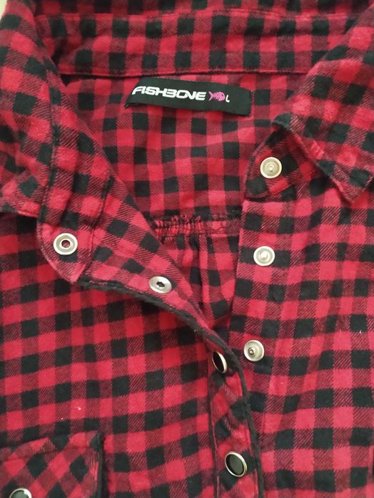 Tunika w kratkę z flaneli