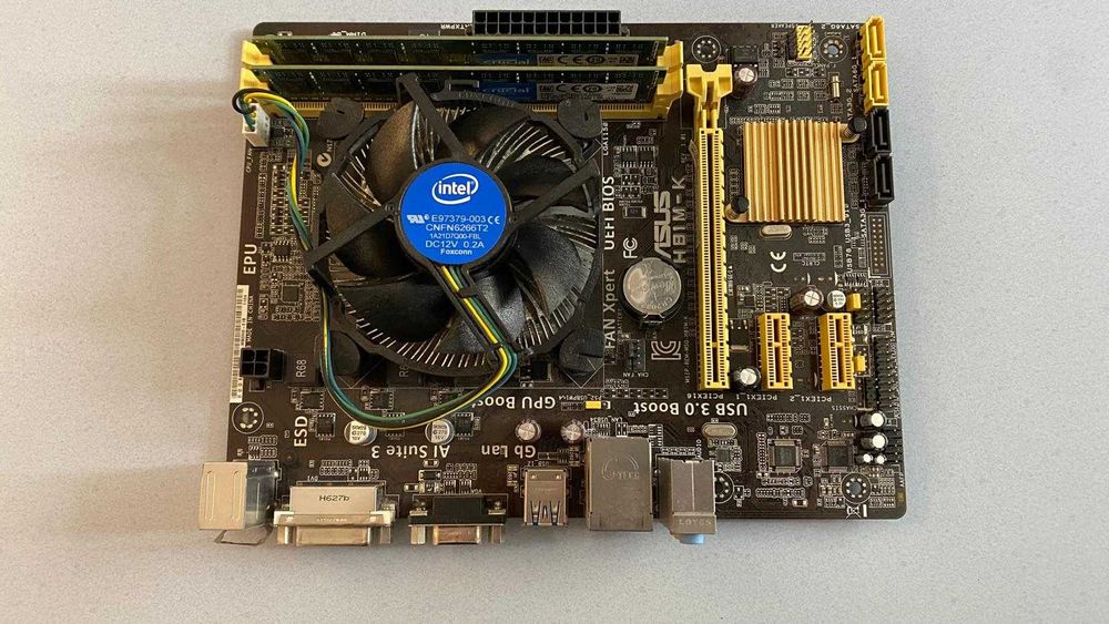 Motherboard Asus 1150 Intel Core i3 4170 CPU at 3.70GHz + RAM DDR3 8Gb