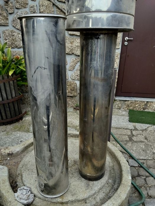 Tubos de inox  para chaminé com isolamento térmico de 21 cm de diâmetr
