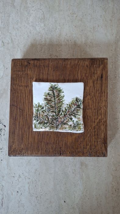 Obrazek na dębowej desce - rękodzieło