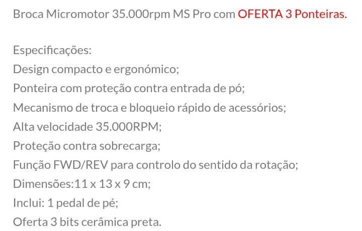 Broca Micro motor 35000 MS PROFESSIONAL