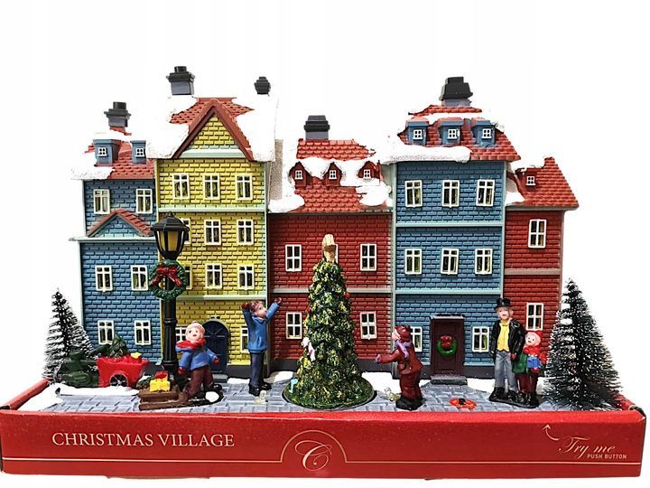 świąteczne miasteczko christmas village led ruch dźwięk