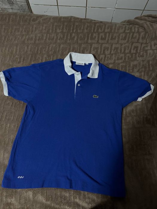 Чоловіче поло Lacoste синя з білим