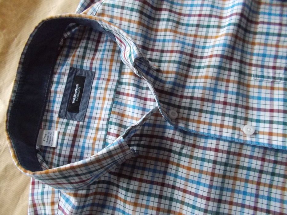 -5XL- WALBUSCH Designerska Koszula Męska 5XL /47 - 48 cm/ Szwajcaria