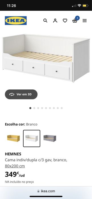 Cama Hemnes 160x200 ikea com 2 colchões