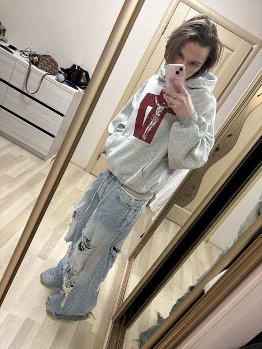 Худи nizor alimsho серая opium hoodie кофта erd enfants riches