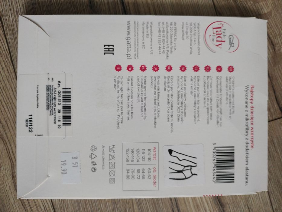 Rajstopy Gatta 116/122 Czarne gwiazdki