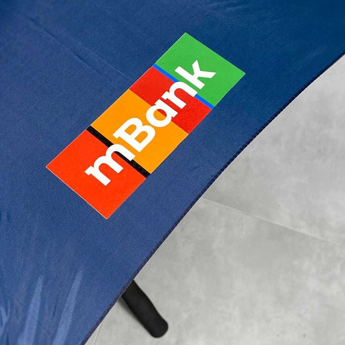 Reklamowy PARASOL z twoim nadrukiem LOGO - Drewniana rączka