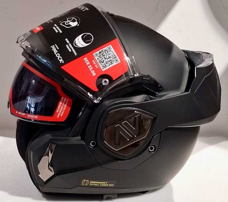 Capacete NOVO Modular 180° LS2 Advant Preto Matt (43% DESCONTO) Tam XS