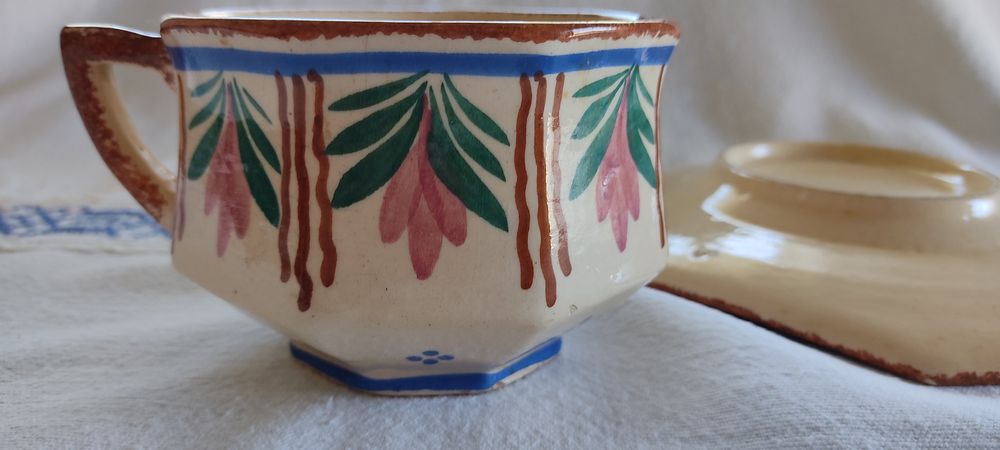 Quimper Fouillen cerâmica francesa assinada