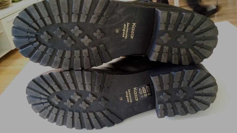 buty KAZAR czarne złote 38 ITALY skóra OKAZJA
