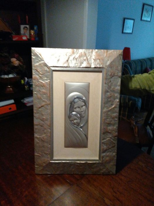 Quadro com Relevo em Prata