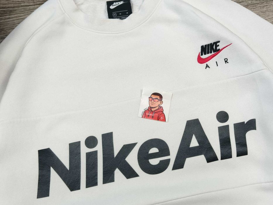 [L] NIKE AIR широкий світшот оригінальний бавовна білий