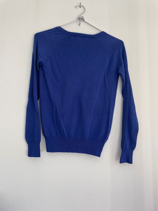 Casaco de malha azul