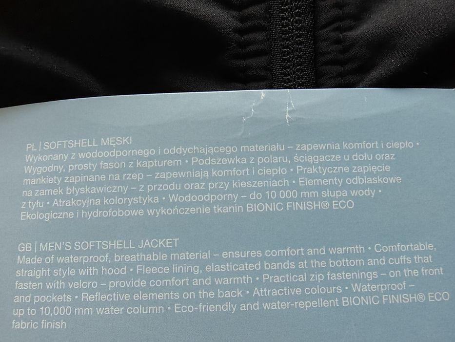 Kurtka Softshell męski Xl czarny