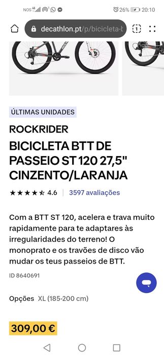 Bicicleta rockrider 120 usada 3/4 negociável