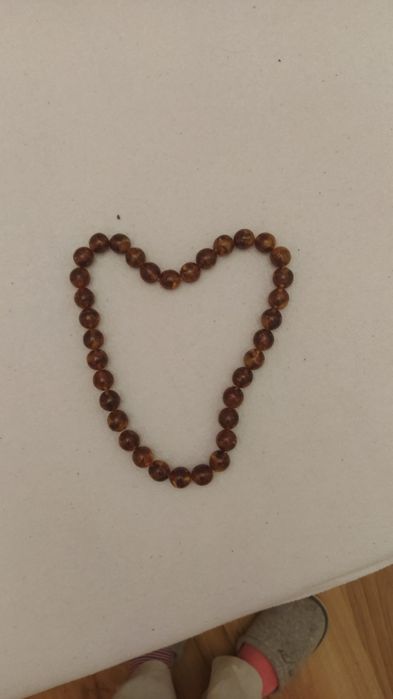 Korale z bursztynu PRL