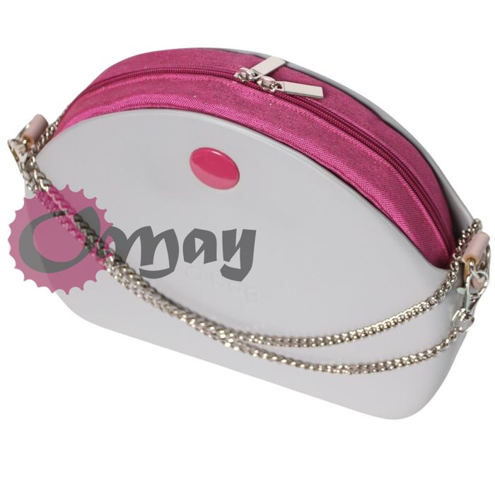 Różowy organizer do OBAG MOON LIGHT len róż brokat 2 kieszenie OMAY