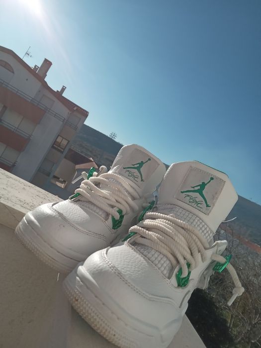 Jordan 4 branca e verde original