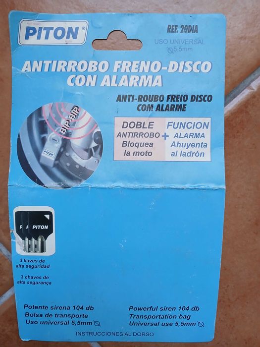 Cadeado antifurto para moto com alarme