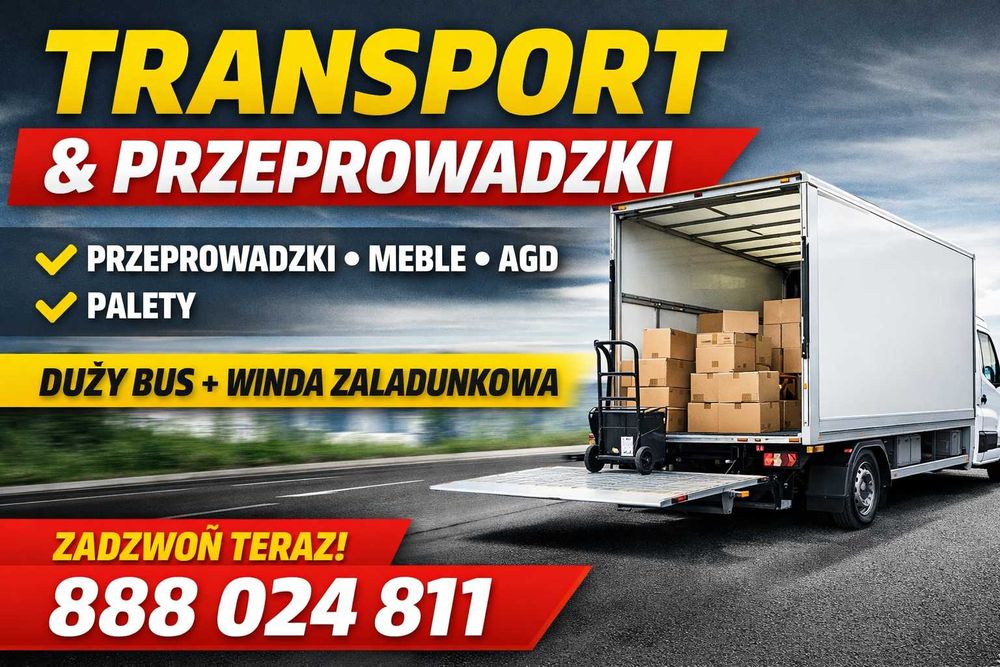 Transport i przeprowadzki – duży bus z windą | szybkie terminy Kraków, Wieliczka, Niepołomice